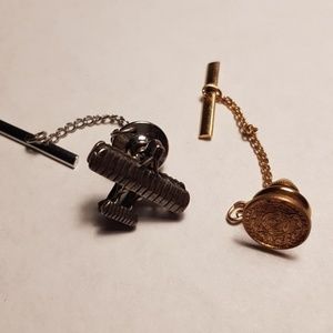 Silver and gold? Tie tac airplane vintage pins
